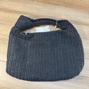 Urban Expressions Woven Hobo Handbag‎ Black Straw